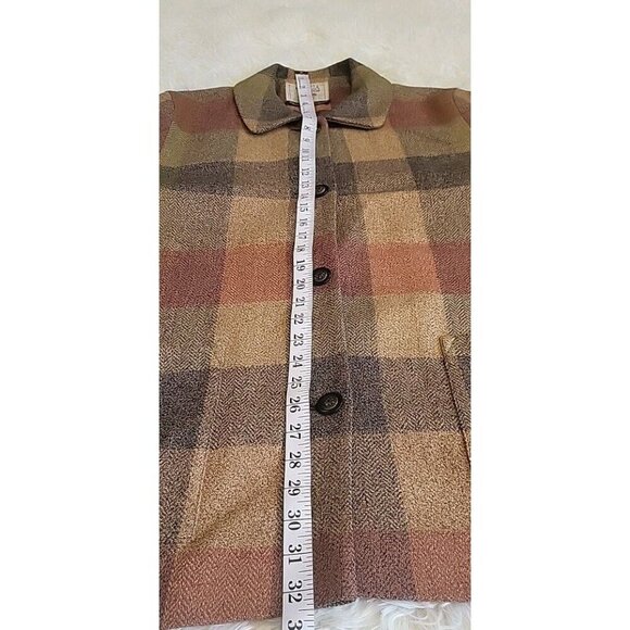 Avoca Collection Coat Women XXL 100 Wool Made In Ireland Patchwork Jacket 14 EUC - Picture 8 of 11